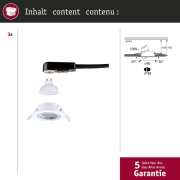 LED Einbauleuchte Base GU10 Flat schwenkbar 3x4W 3x400lm 230V  2700K Weiß