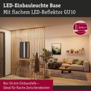 LED Einbauleuchte Base GU10 Flat schwenkbar 3x4W 3x400lm 230V  2700K Weiß