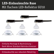 LED Einbauleuchte Base GU10 Flat schwenkbar 3x4W 3x400lm 230V  2700K Weiß