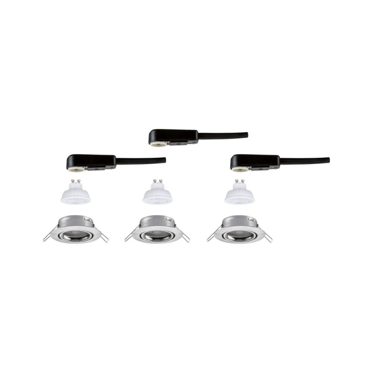 Paulmann LED Einbauleuchte Base GU10 Flat schwenkbar 3x4W 3x400lm 230V  2700K Eisen gebürstet