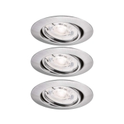 LED Einbauleuchte Base GU10 Flat schwenkbar 3x4W 3x400lm 230V  2700K Eisen gebürstet