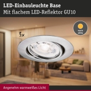 LED Einbauleuchte Base GU10 Flat schwenkbar 3x4W 3x400lm 230V  2700K Eisen gebürstet