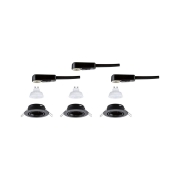 LED Einbauleuchte Base GU10 Flat schwenkbar 3x4W 3x400lm 230V  2700K Schwarz matt