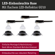 LED Einbauleuchte Base GU10 Flat schwenkbar 3x4W 3x400lm 230V  2700K Schwarz matt
