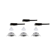 LED Einbauleuchte Base GU10 Flat schwenkbar 3x4,9W 3x550lm 230V dimmbar 2700K Eisen gebürstet