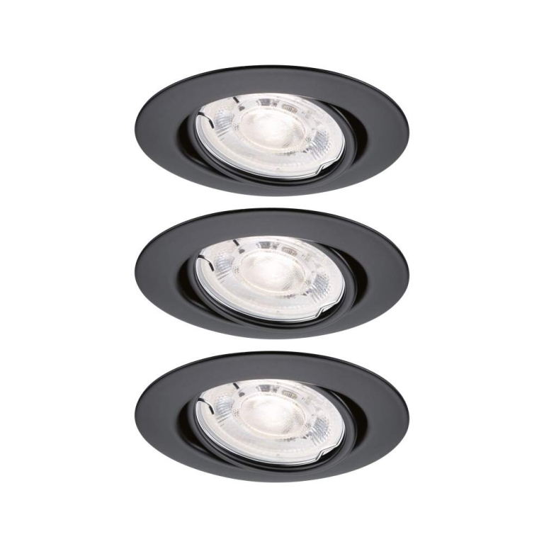 Paulmann LED Einbauleuchte Base GU10 Flat schwenkbar 3x4,9W 3x550lm 230V dimmbar 2700K Schwarz matt