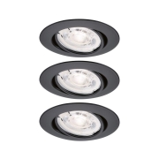 LED Einbauleuchte Base GU10 Flat schwenkbar 3x4,9W 3x550lm 230V dimmbar 2700K Schwarz matt