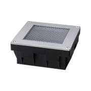 Solar LED Bodeneinbauleuchte Sorea Dämmerungssensor IP67 eckig 100x100mm 3000K 0,1W 6lm 3,7V Eisen gebürstet ABS, Polycarbonat, Edelstahl