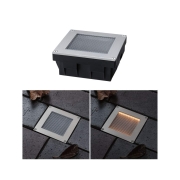 Solar LED Bodeneinbauleuchte Sorea Dämmerungssensor IP67 eckig 100x100mm 2200K 0,1W 5lm 3,7V Eisen gebürstet ABS, Polycarbonat, Edelstahl