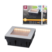 Solar LED Bodeneinbauleuchte Sorea Dämmerungssensor IP67 eckig 100x100mm 2200K 0,1W 5lm 3,7V Eisen gebürstet ABS, Polycarbonat, Edelstahl