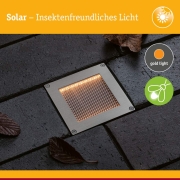 Solar LED Bodeneinbauleuchte Sorea Dämmerungssensor IP67 eckig 100x100mm 2200K 0,1W 5lm 3,7V Eisen gebürstet ABS, Polycarbonat, Edelstahl