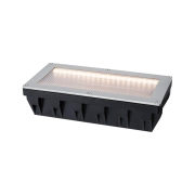 Solar LED Bodeneinbauleuchte Sorea Dämmerungssensor IP67 eckig 200x100mm 3000K 0,3W 16lm 3,7V Eisen gebürstet ABS, Polycarbonat, Edelstahl