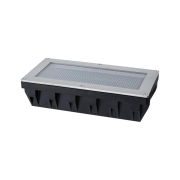 Solar LED Bodeneinbauleuchte Sorea Dämmerungssensor IP67 eckig 200x100mm 3000K 0,3W 16lm 3,7V Eisen gebürstet ABS, Polycarbonat, Edelstahl