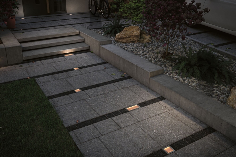 Paulmann Solar LED Bodeneinbauleuchte Sorea Dämmerungssensor IP67 eckig 200x100mm 2200K 0,3W 14lm 3,7V Eisen gebürstet ABS, Polycarbonat, Edelstahl