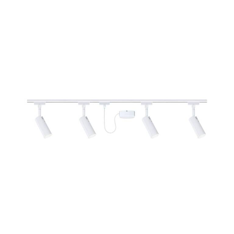 Paulmann URail Schienenspot Tubo Starterset  4x150lm 4x4W 3000K dimmbar 230V Signalweiß