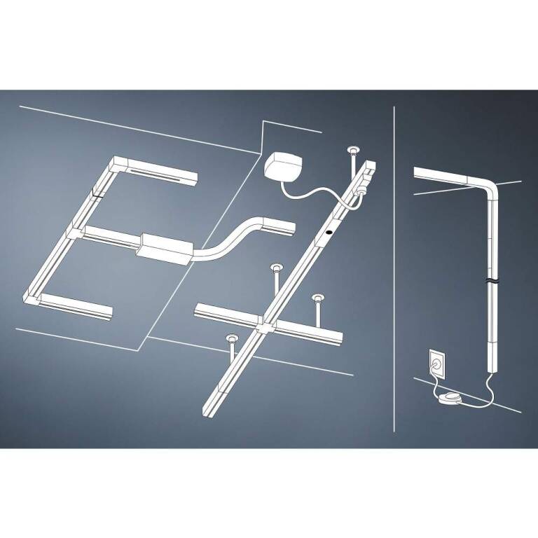 Paulmann URail Tubo Starterset Komplettset signalweiß mit 4 Spots 4W + Kabeleinspeisung