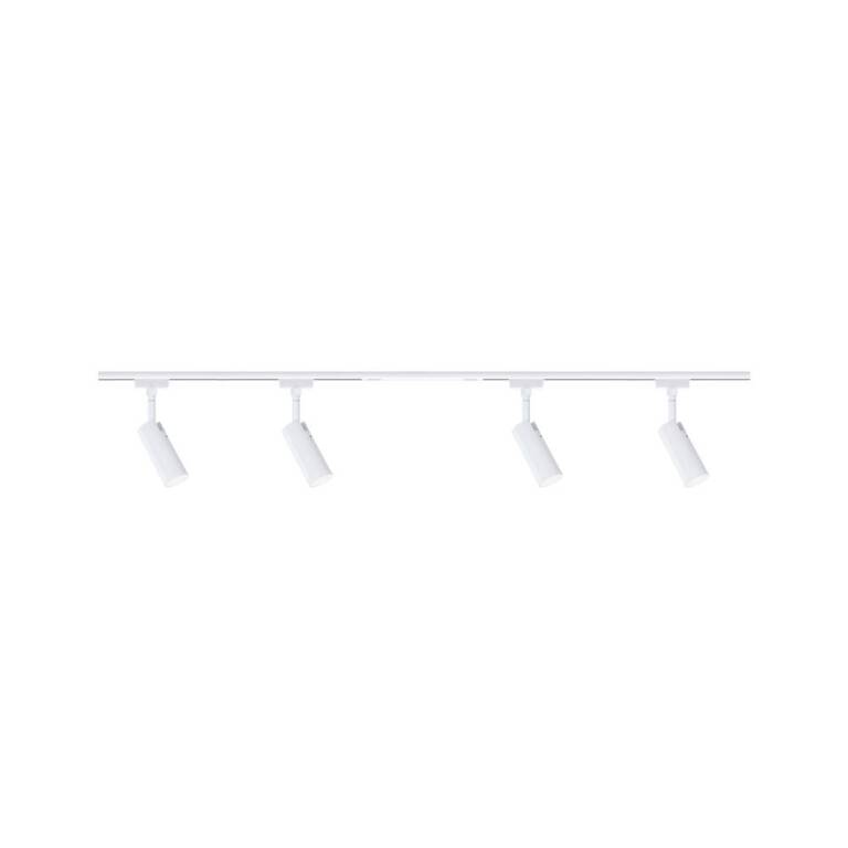 Paulmann URail Schienenspot Tubo Starterset  4x150lm 4x4W 3000K dimmbar 230V Signalweiß