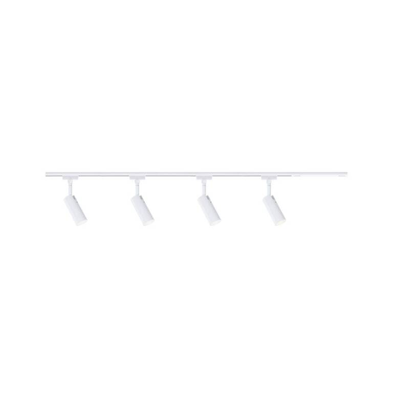 Paulmann URail Schienenspot Tubo Starterset  4x150lm 4x4W 3000K dimmbar 230V Signalweiß