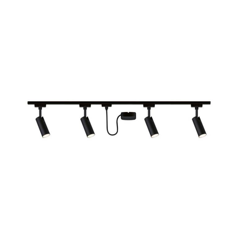 Paulmann URail Schienenspot Tubo Starterset  4x250lm 4x4,5W 3000K  230V Schwarz matt