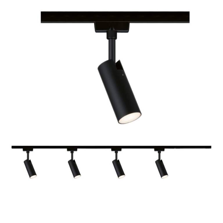 Paulmann URail Schienenspot Tubo Starterset  4x250lm 4x4,5W 3000K  230V Schwarz matt