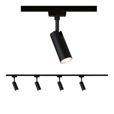 Paulmann URail Tubo Starterset Komplettset schwarz matt mit 4 Spots 4,5W + Mitteleinspeisung