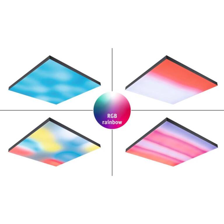 Paulmann LED Panel Loria Rainbow dynamicRGBW   eckig 295x295mm  13,2W 1440lm RGB+ Schwarz dimmbar