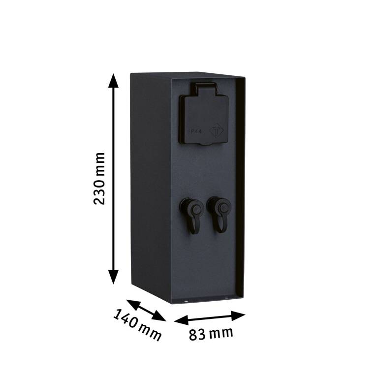 Paulmann Plug & Shine Steckdosensäule Rio inkl. Trafo  IP44 Anthrazit