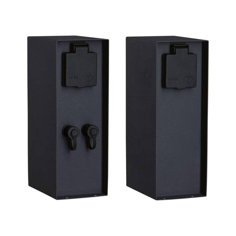 Paulmann Plug & Shine Steckdosensäule Rio inkl. Trafo  IP44 Anthrazit