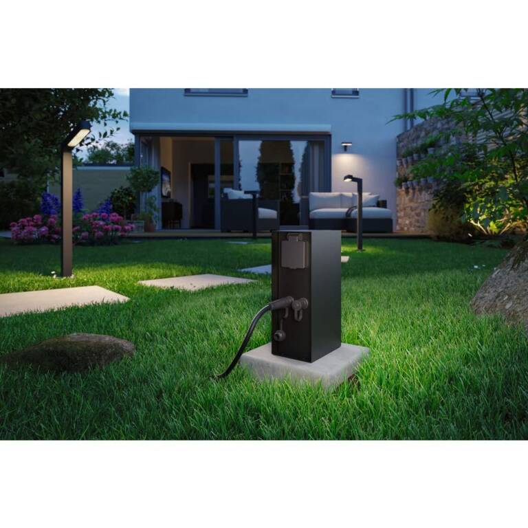 Paulmann Plug & Shine Steckdosensäule Rio inkl. Trafo  IP44 Anthrazit