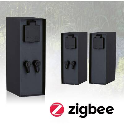 Paulmann Plug & Shine Steckdosensäule Rio inkl. Trafo  IP44 Anthrazit