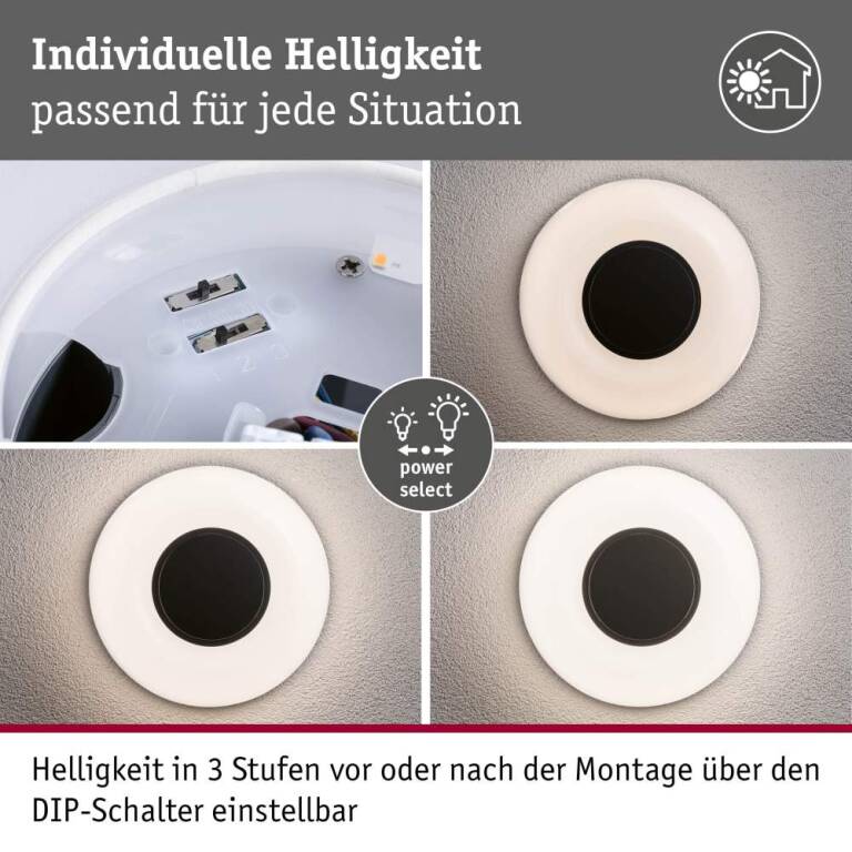 Paulmann LED Außenwandleuchte Aureva  IP65 rund 220mm 2200 - 4000K 20,5W 1730lm 230V  Anthrazit, Weiß Polycarbonat
