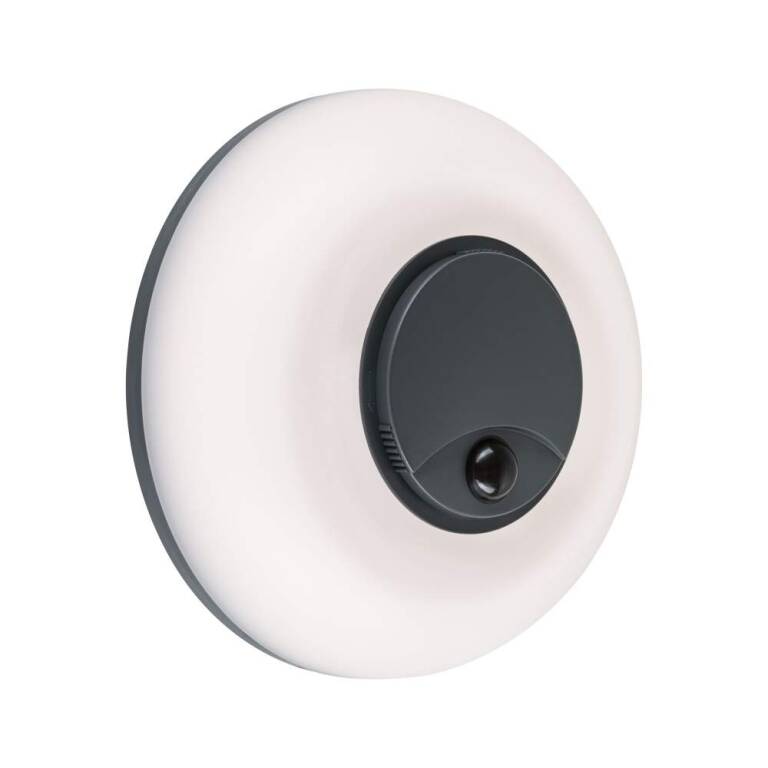 Paulmann LED Außenwandleuchte Aureva inkl. Bewegungsmelder IP65 rund 220mm 2200 - 4000K 20,5W 1630lm 230V  Anthrazit, Weiß Polycarbonat