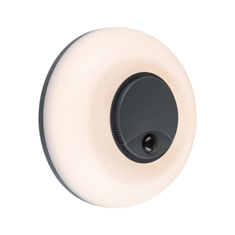Paulmann LED Außenwandleuchte Aureva inkl. Bewegungsmelder IP65 rund 220mm 2200 - 4000K 20,5W 1630lm 230V  Anthrazit, Weiß Polycarbonat