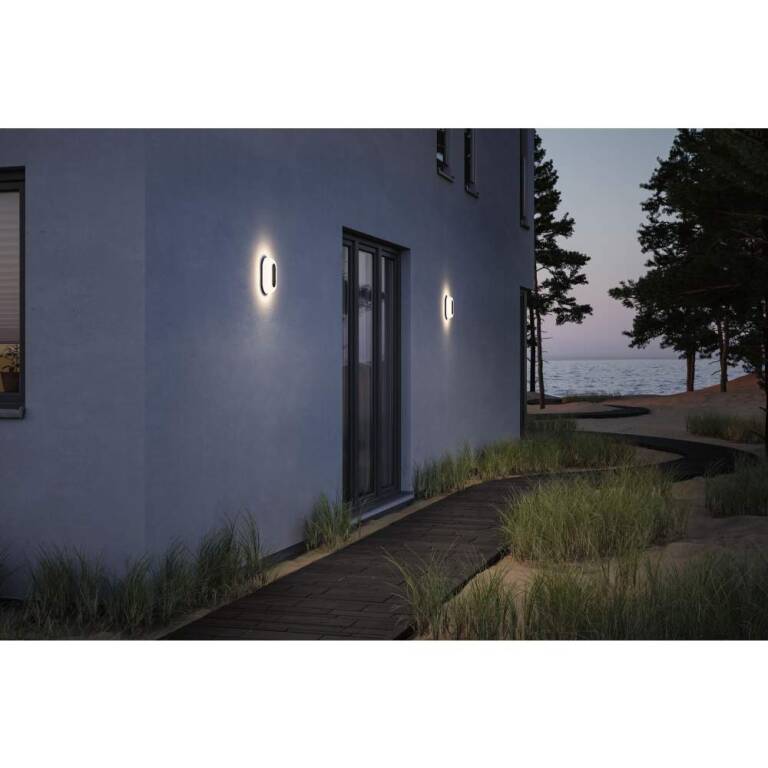 Paulmann LED Außenwandleuchte Elunor IP65 länglich 122x212mm 2200 - 4000K 18,5W 1460lm 230V  Anthrazit, Weiß Polycarbonat