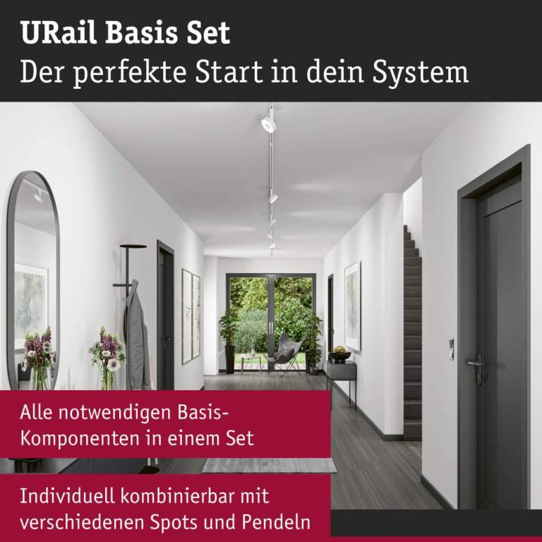Paulmann URail Basisset Signalweiß Schienensystem Set