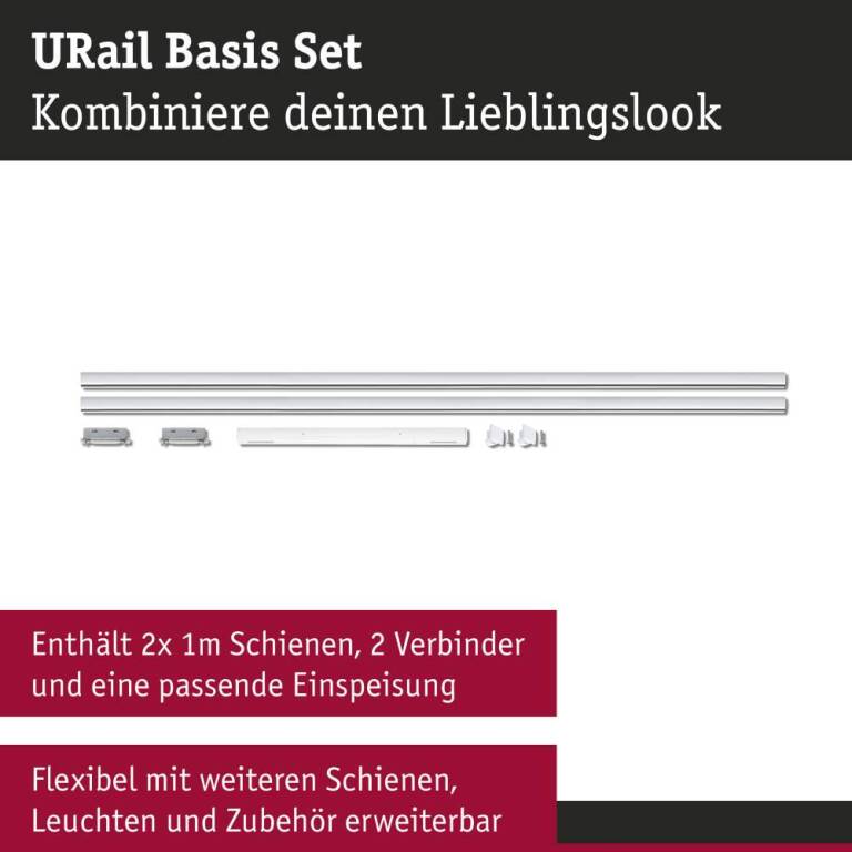 Paulmann URail Basisset Signalweiß Schienensystem Set