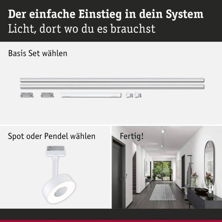 Paulmann URail Basisset Signalweiß Schienensystem Set