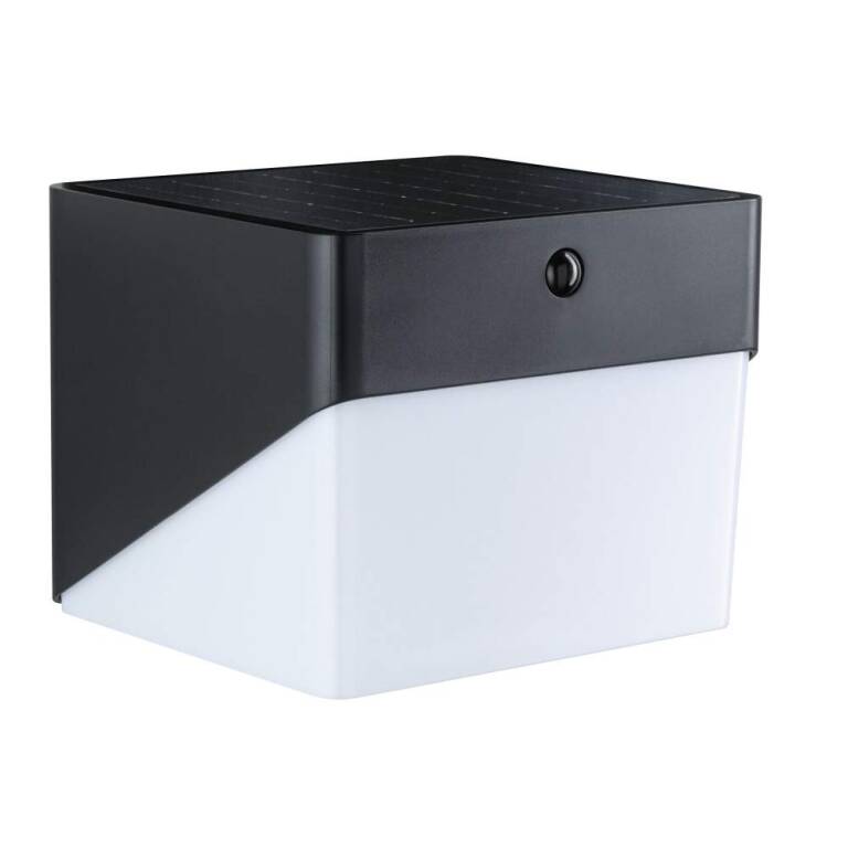 Paulmann Hybrid LED Außenwandleuchte Lioren House 230V + Solar IP44 eckig 170x170mm 3000K 2,3W 230lm 230V Schwarz