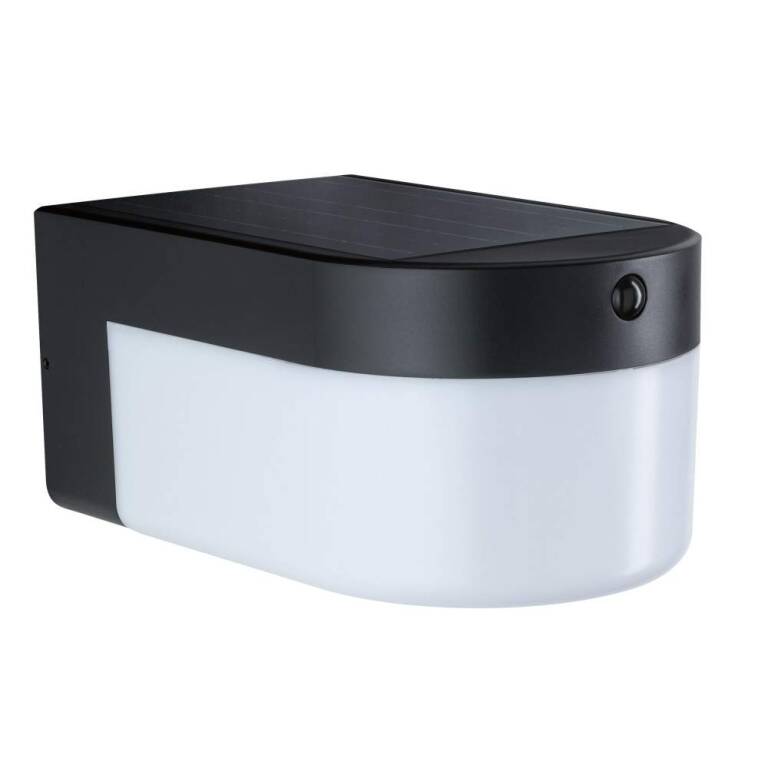 Paulmann Hybrid LED Außenwandleuchte Calyne House 230V + Solar IP44 eckig 145x229mm 3000K 2,3W 230lm 230V Schwarz