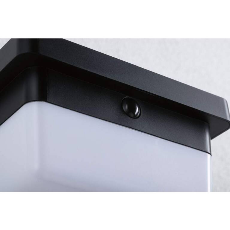 Paulmann Hybrid LED Außenwandleuchte Isleen House 230V + Solar IP44 eckig 163x163mm 3000K 2,3W 230lm 230V Schwarz