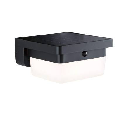 Paulmann Hybrid LED Außenwandleuchte Isleen House 230V + Solar IP44 eckig 163x163mm 3000K 2,3W 230lm 230V Schwarz