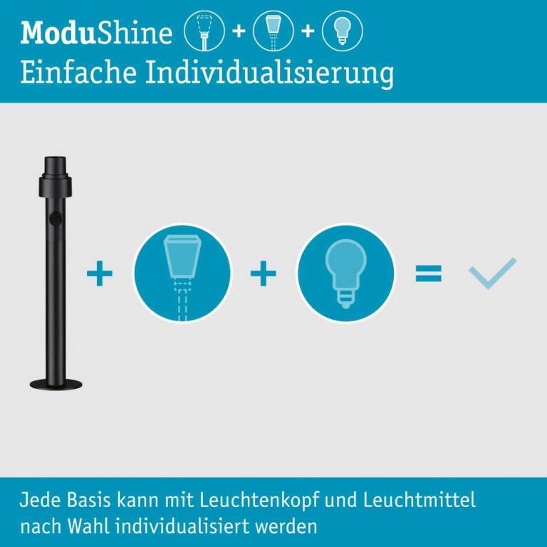 Paulmann ModuShine Poller Klein IP44 560mm länglich Anthrazit