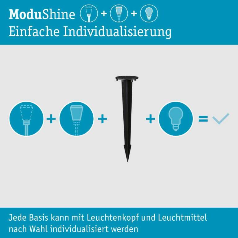 Paulmann ModuShine Poller Erdspieß IP44 290mm Anthrazit