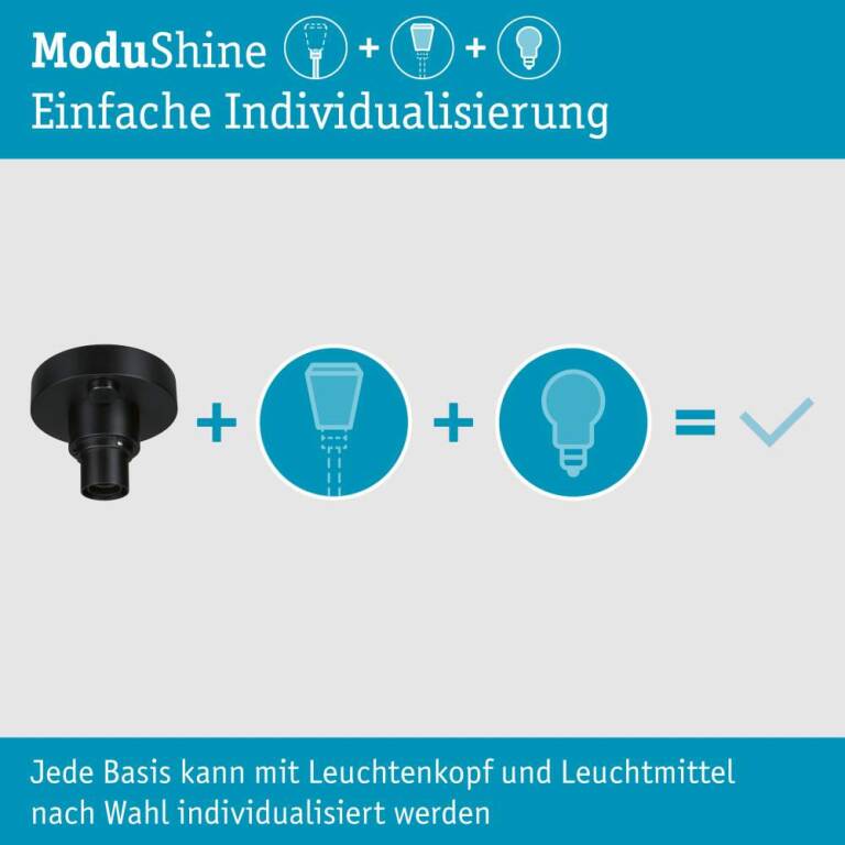 Paulmann ModuShine Deckenhalter IP44 rund Anthrazit