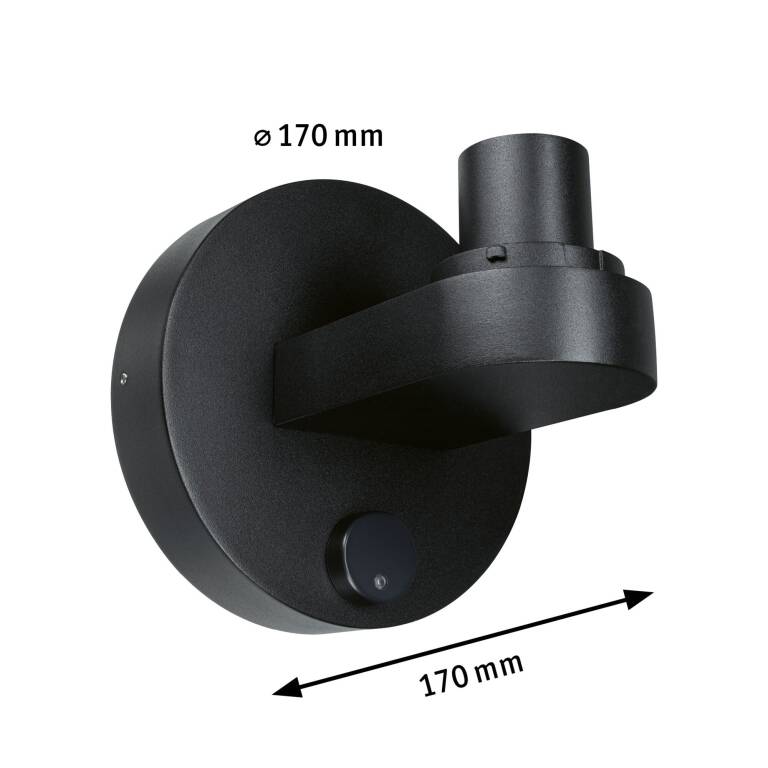 Paulmann ModuShine Wandhalter Einfacher Lichtaustritt IP44 rund Anthrazit