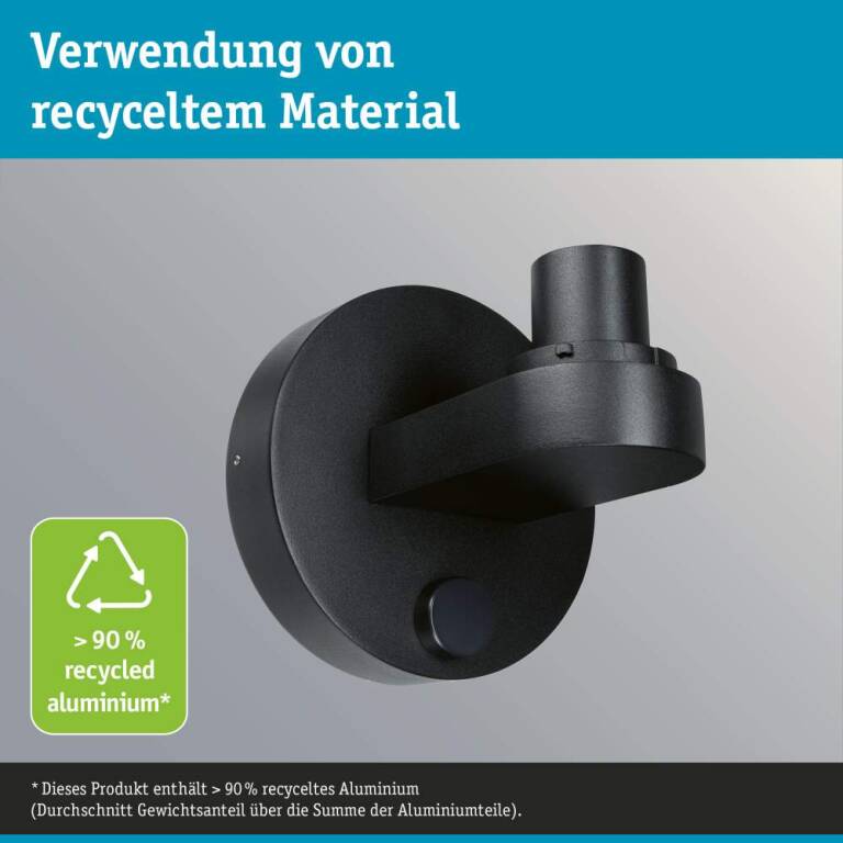 Paulmann ModuShine Wandhalter Einfacher Lichtaustritt IP44 rund Anthrazit