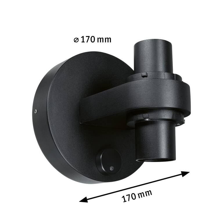 Paulmann ModuShine Wandhalter Zweifacher Lichtaustritt IP44 rund Anthrazit