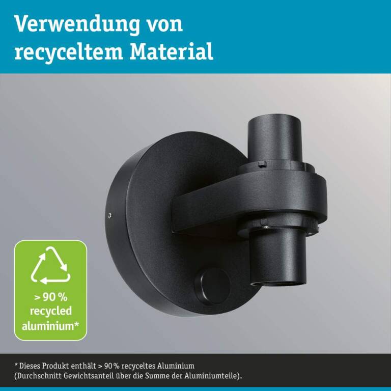 Paulmann ModuShine Wandhalter Zweifacher Lichtaustritt IP44 rund Anthrazit