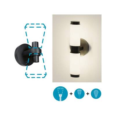 Paulmann ModuShine Wandhalter Zweifacher Lichtaustritt IP44 rund Anthrazit