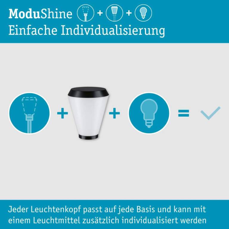 Paulmann ModuShine Schirm Varina IP44 rund Anthrazit, Weiß